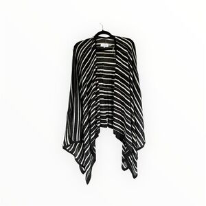 Calvin Klein Black and White Striped Cape